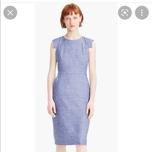 J Crew 365 Resume Linen Dress Bright Indigo Size 4 NWT